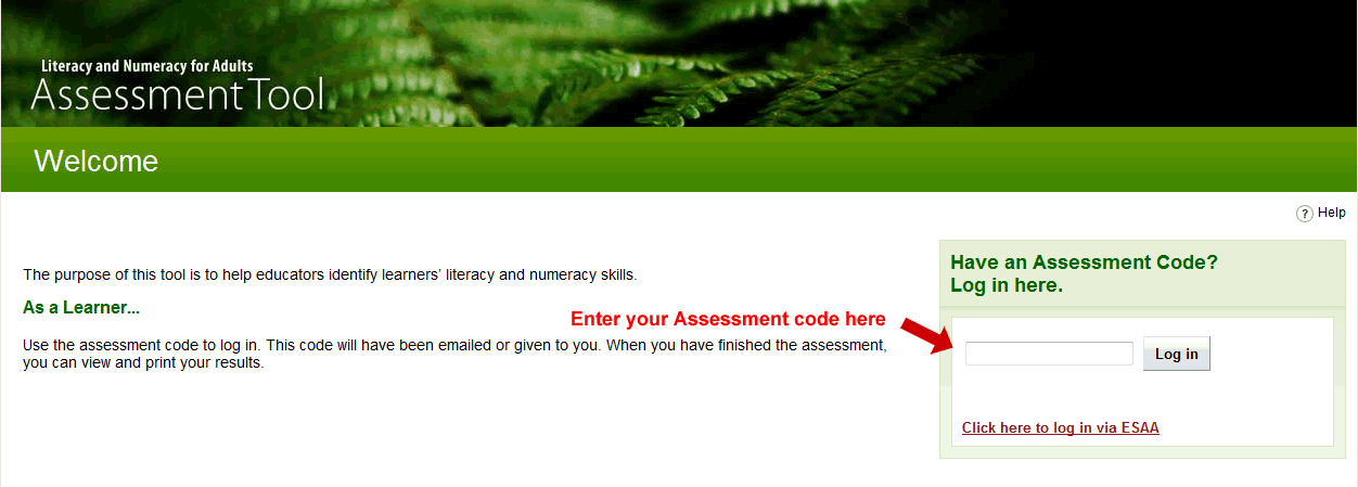Login - assessment code